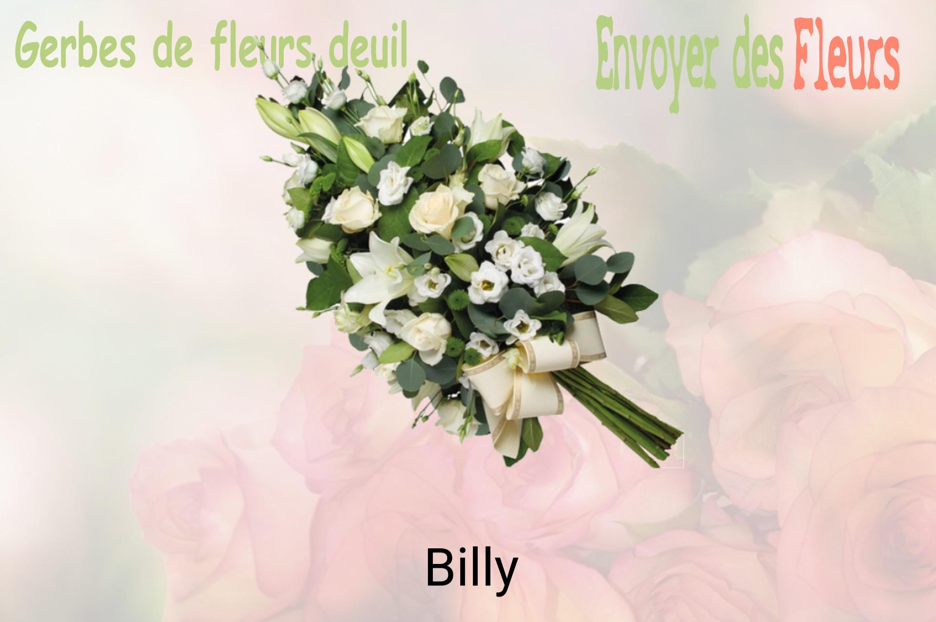 Gerbe de fleurs de deuil livrée à Billy